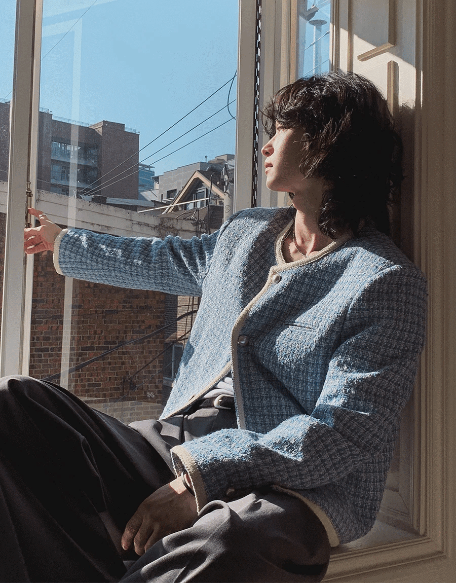 吉賽爾粗花呢小香外套