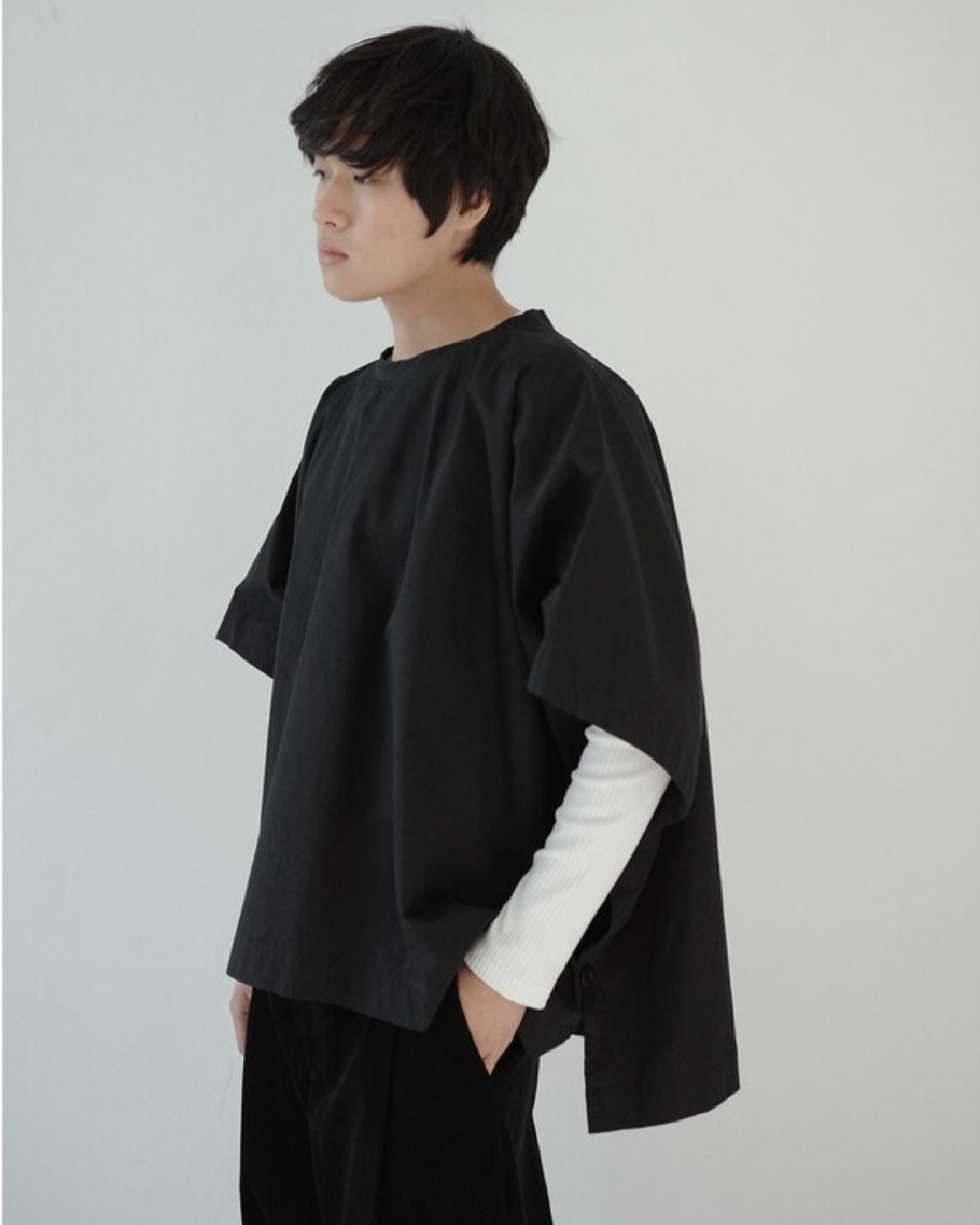 斗篷剪裁襯衫布寬鬆上衣