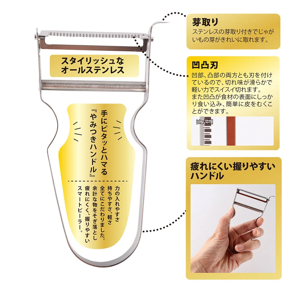 《日本協和工業》MUTEKIPEELER系列 不鏽鋼料理凹凸型削皮刀