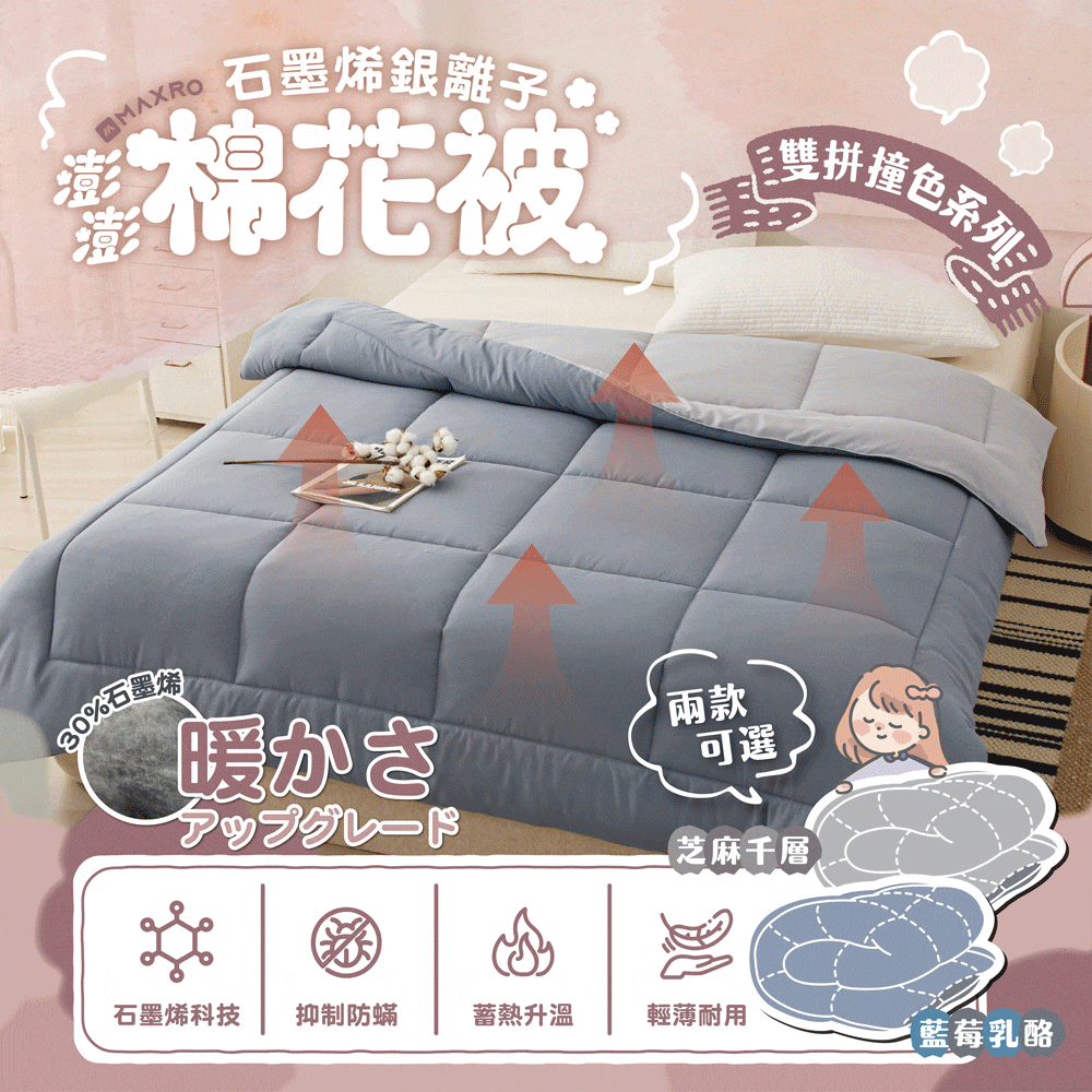 【MAXRO】 石墨烯銀離子棉花被 (含防塵袋) AB14