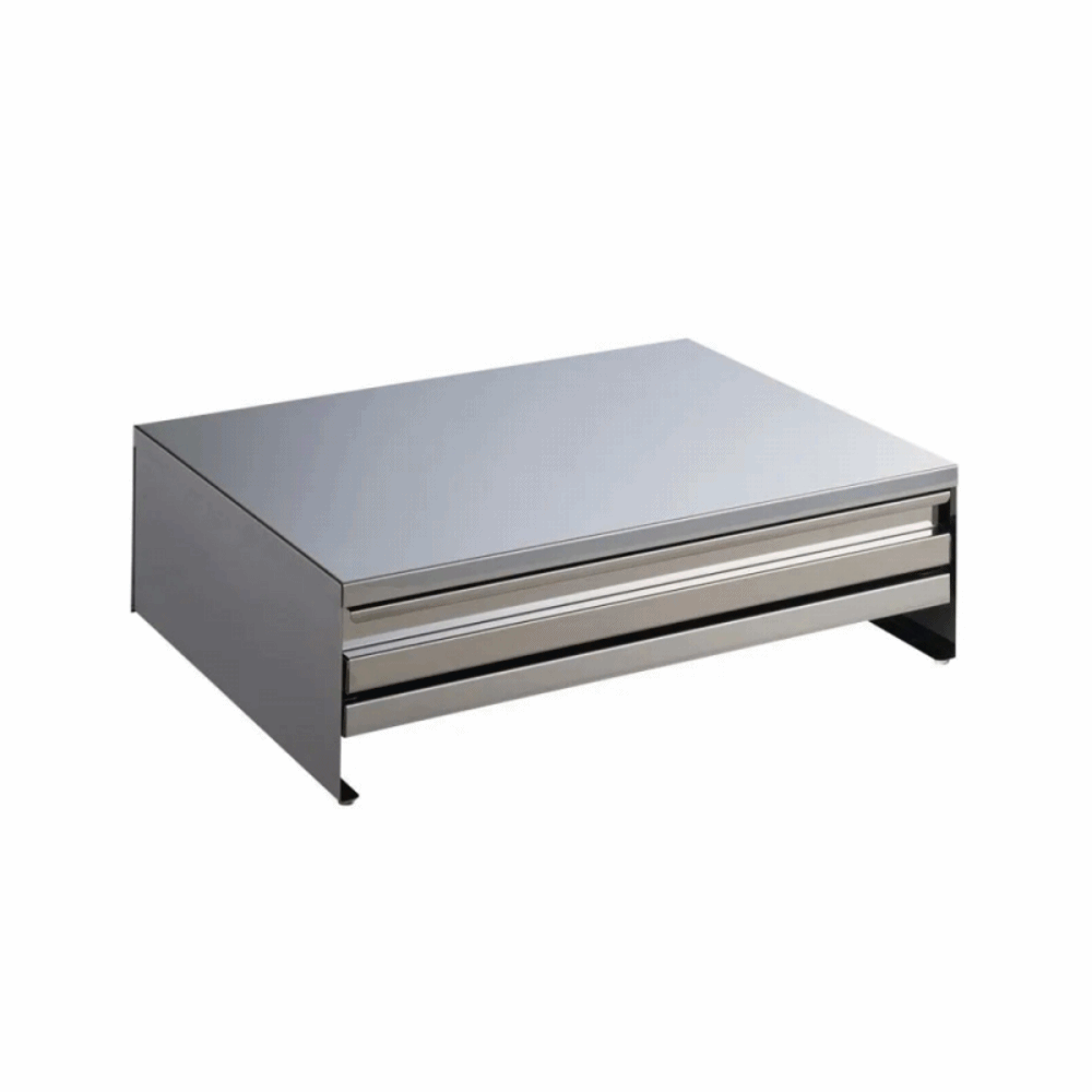 《adachi》日本製全不鏽鋼廚房電器多功能收納雙層抽屜式工作台(45cm)