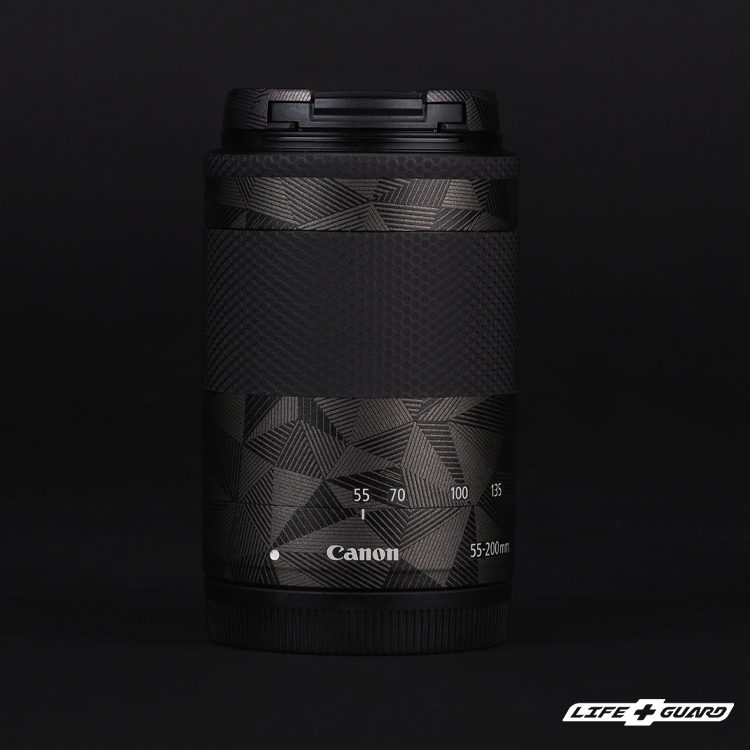 Canon EF-M 55-200mm F4.5-6.3 鏡頭貼膜展示圖，LIFE+GUARD 北歐系列風格