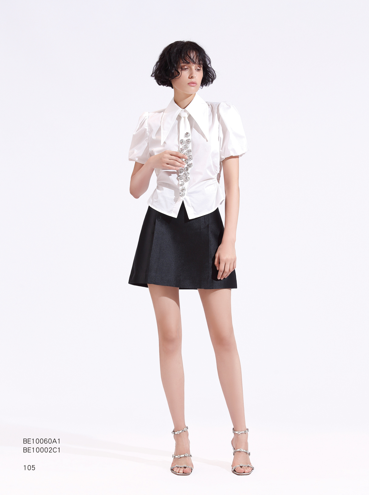 BE10002C1 黑光短A裙