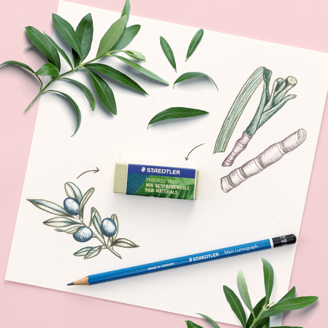 STAEDTLER施德樓MS52683綠能塑膠擦(小)-3入裝