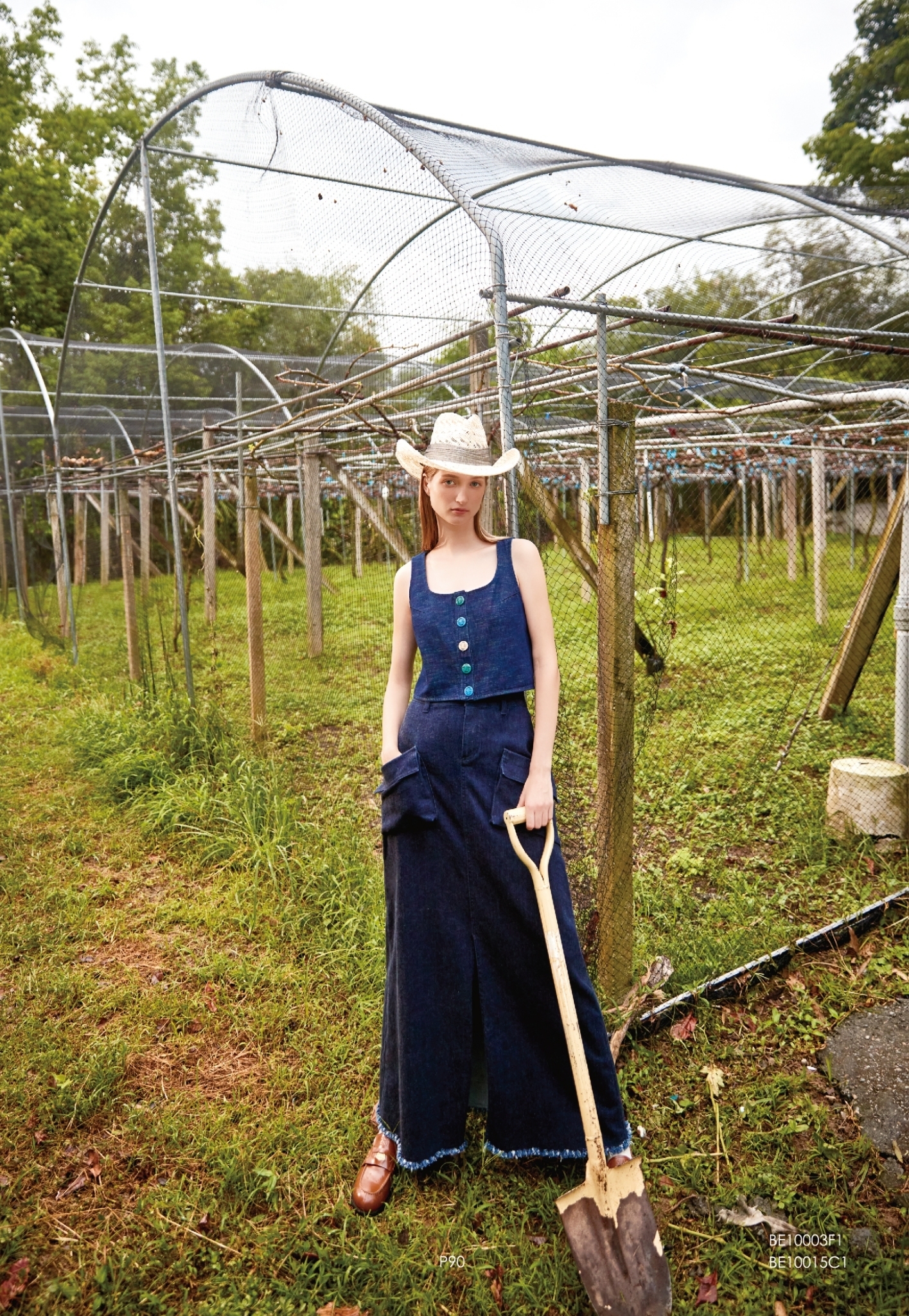 BE10015C2 流蘇牛仔長A裙