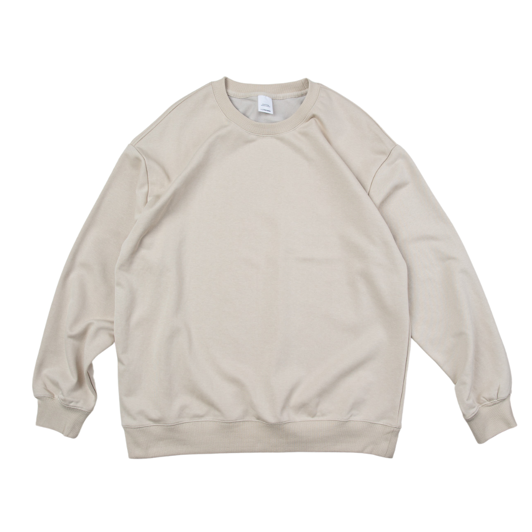 寬版 ｜ 重磅 大學T 落肩 無刷毛 素面長袖 【 FUZY 】- A201673