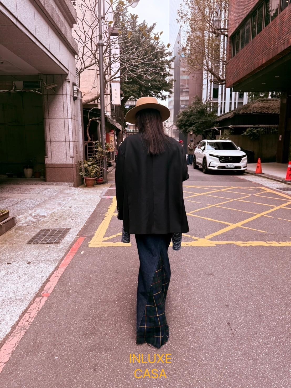 蘇格蘭紋魚尾牛仔裙