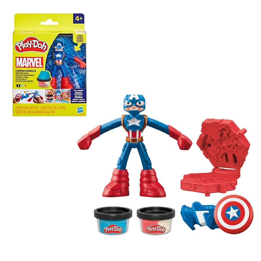 《 Play-Doh 培樂多 》 孩之寶 培樂多Play-Doh 漫威英雄人物遊戲組 CAPTAIN AMERICA