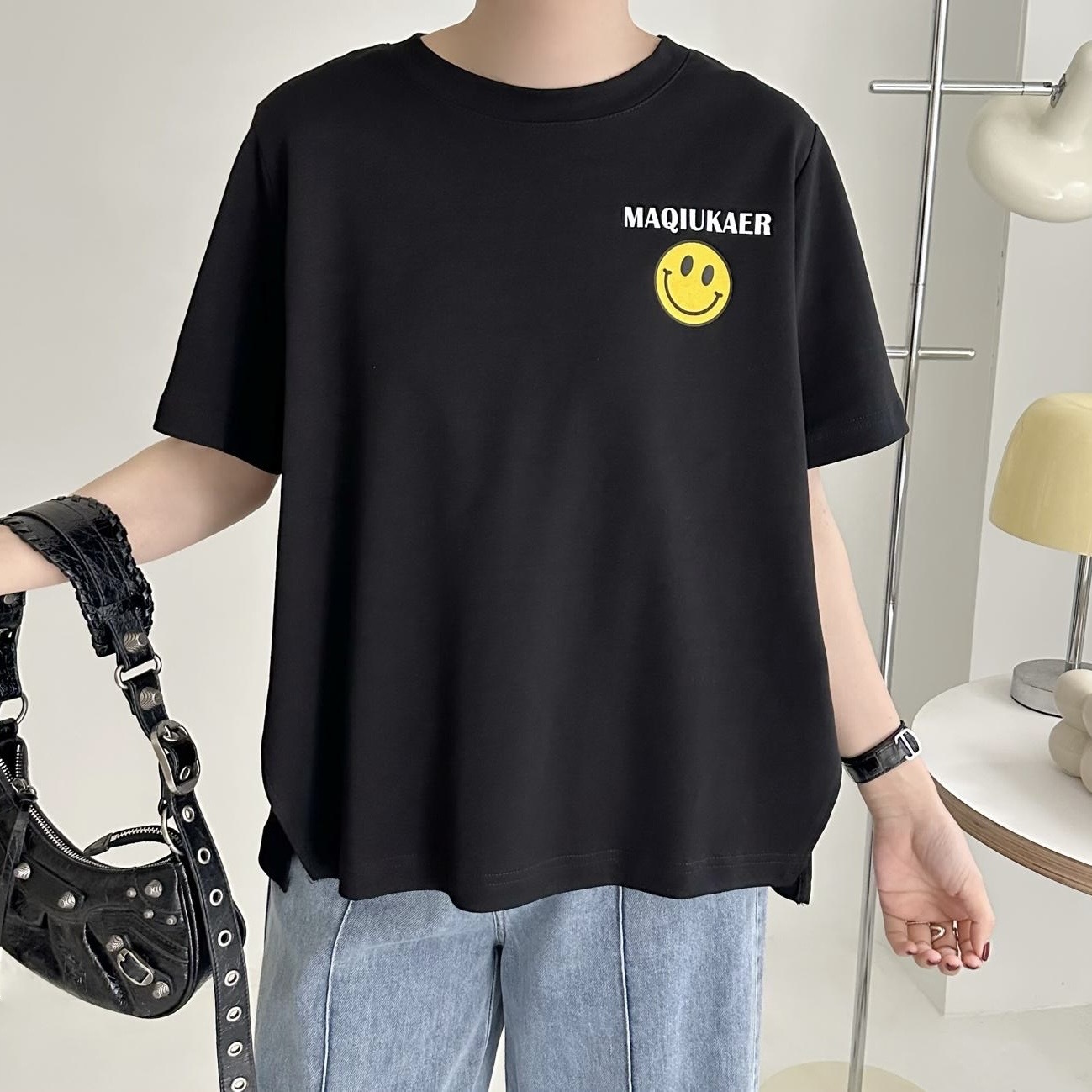 【BONNIE】哈哈笑腳開叉短袖TOP