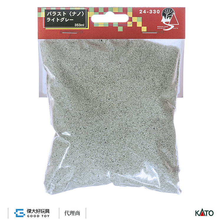 KATO 24-330 場景素材 道碴/碎石 ＜Nano＞ 淺灰色 (353ml)