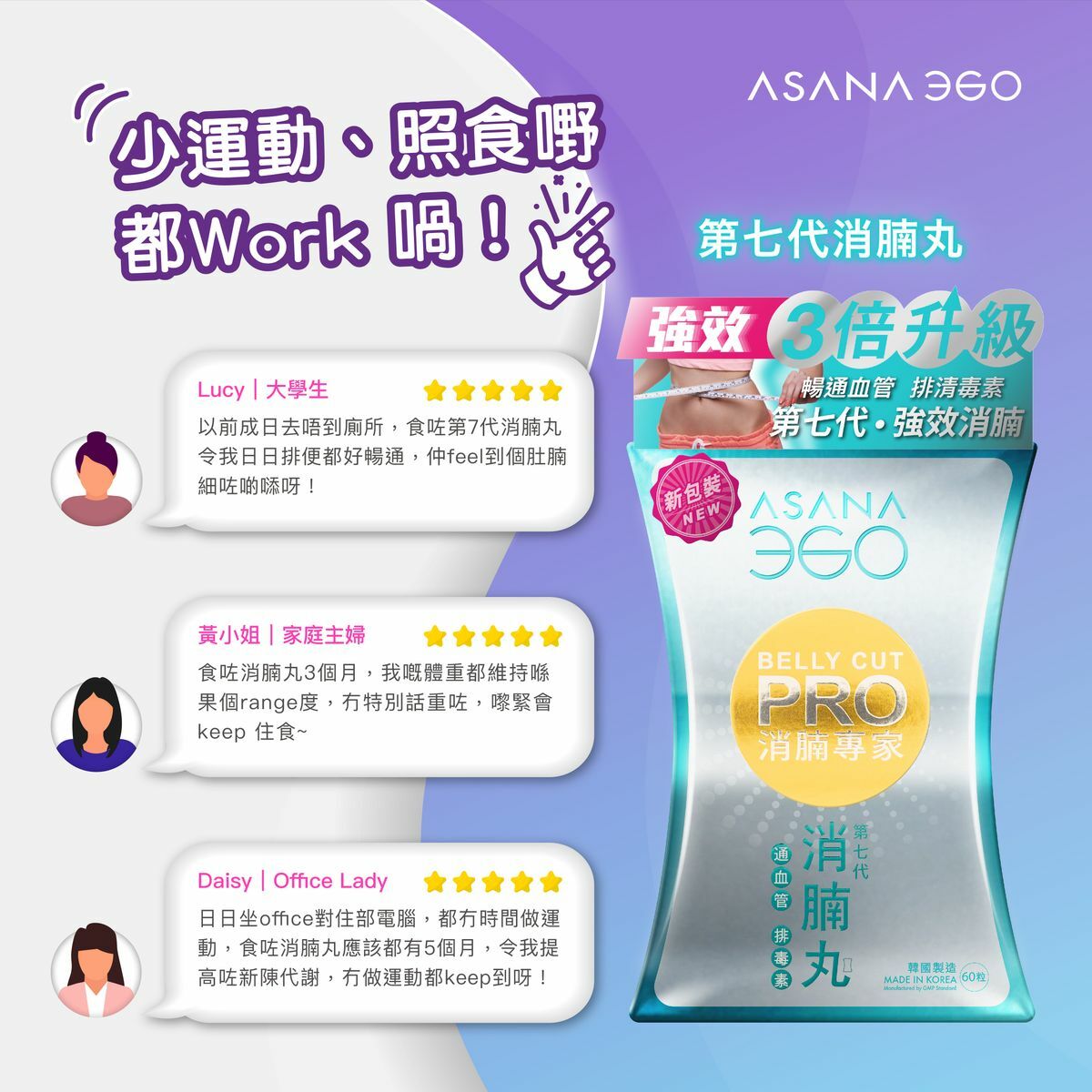 ASANA360 - 第7代消腩丸 消腩專家 (60粒)