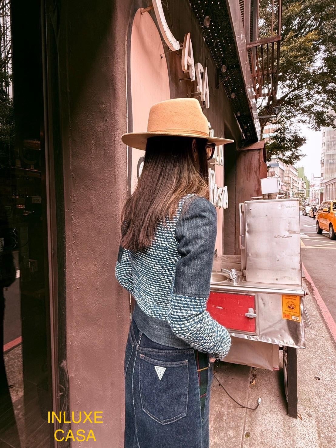 牛仔不對襯斜扣外套