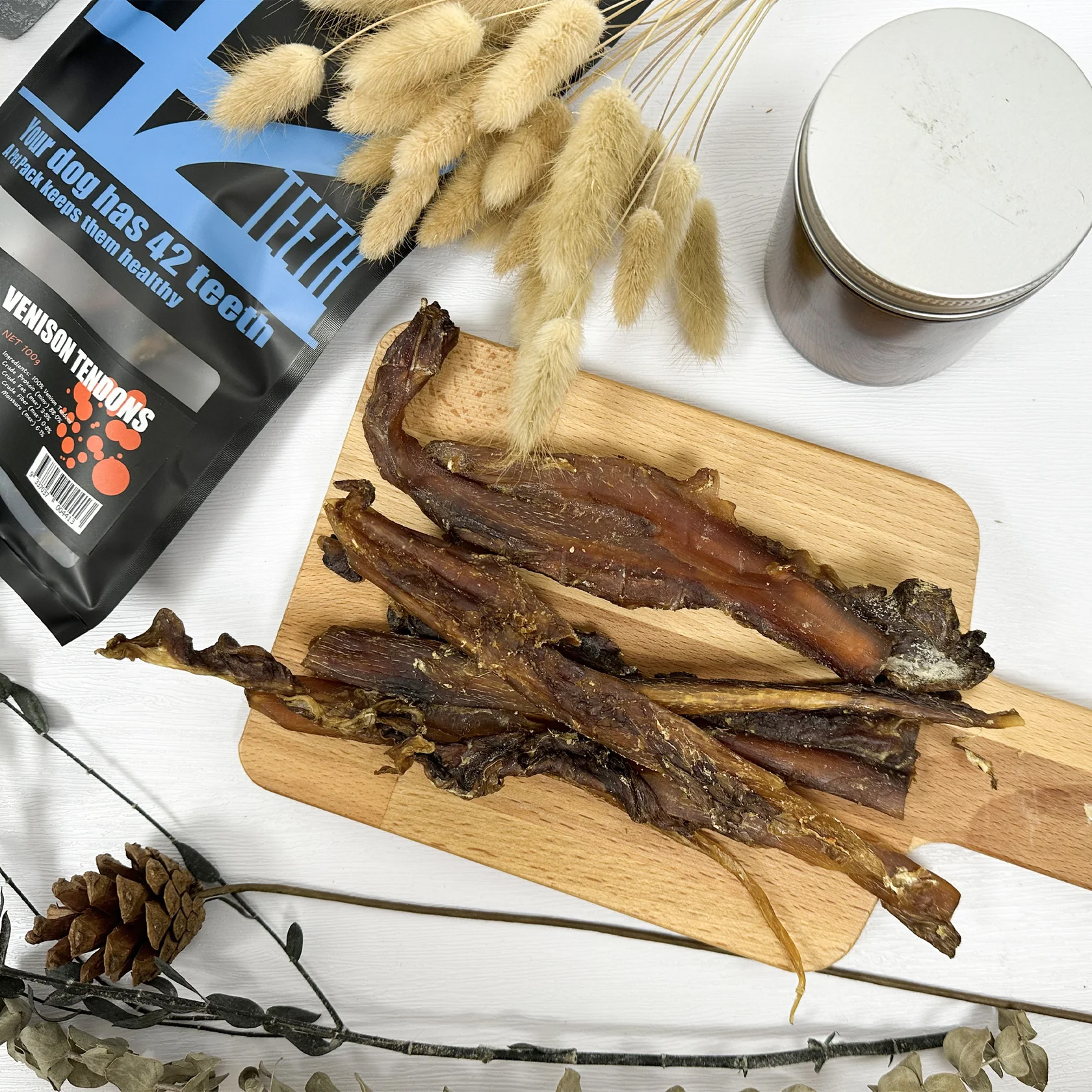 PET PACK 天然潔齒骨42系列 - 鹿筋 100g