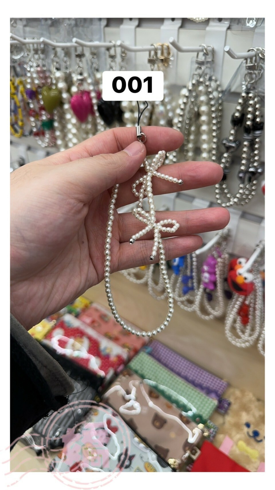 K30001珍珠蝴蝶結掛飾(白)