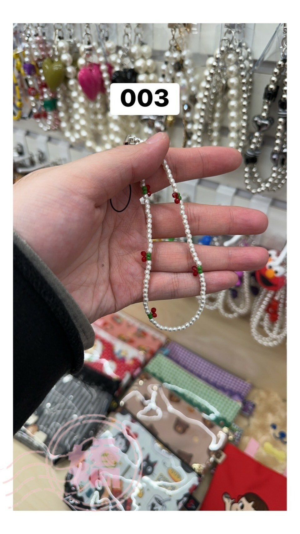 K30003櫻桃珍珠掛飾(白)