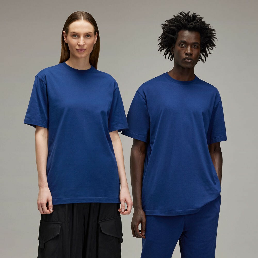 【 Y-3 U GFX SS TEE 筆觸印刷短TEE - 深藍 】