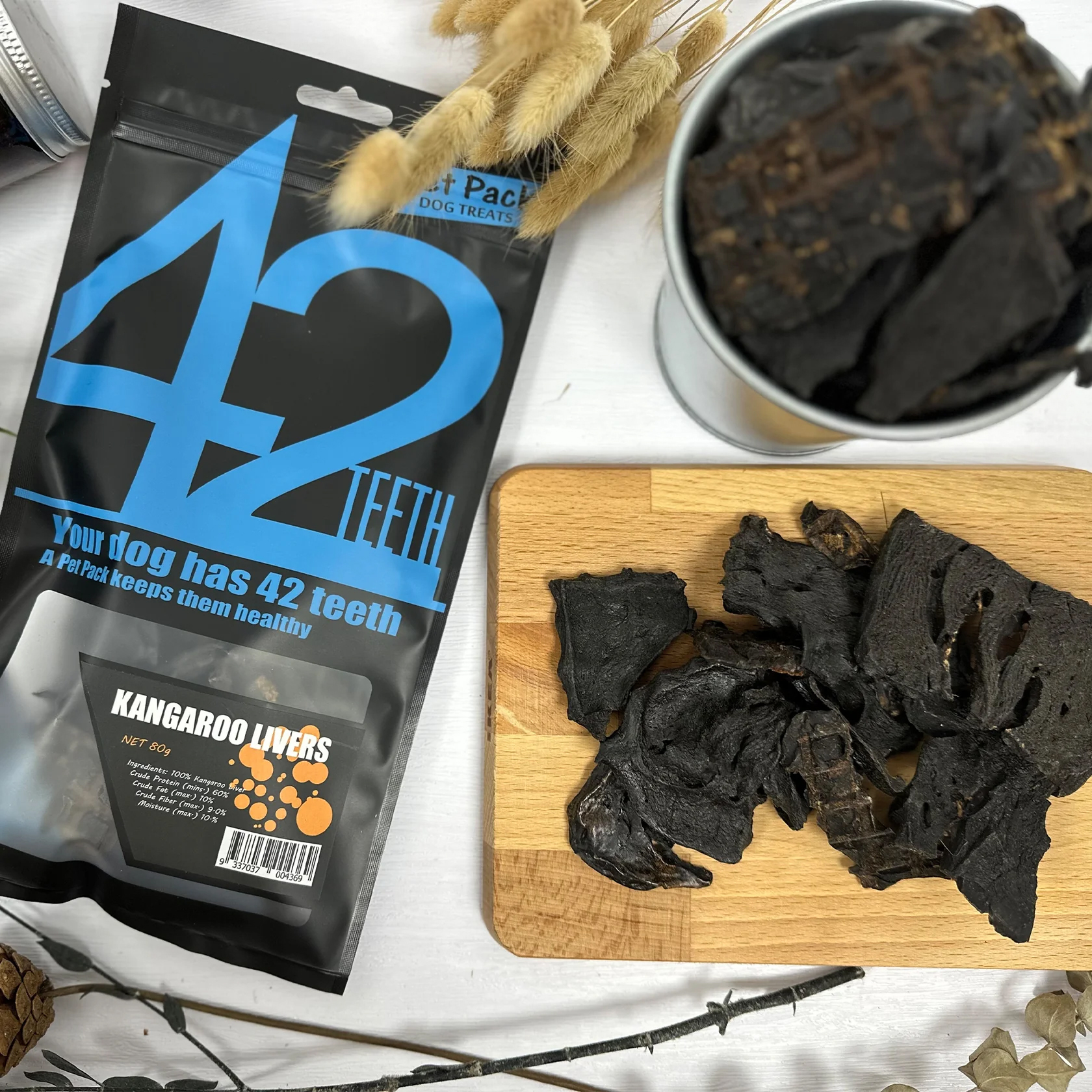 PET PACK 天然潔齒骨42系列 - 袋鼠肝片 80g