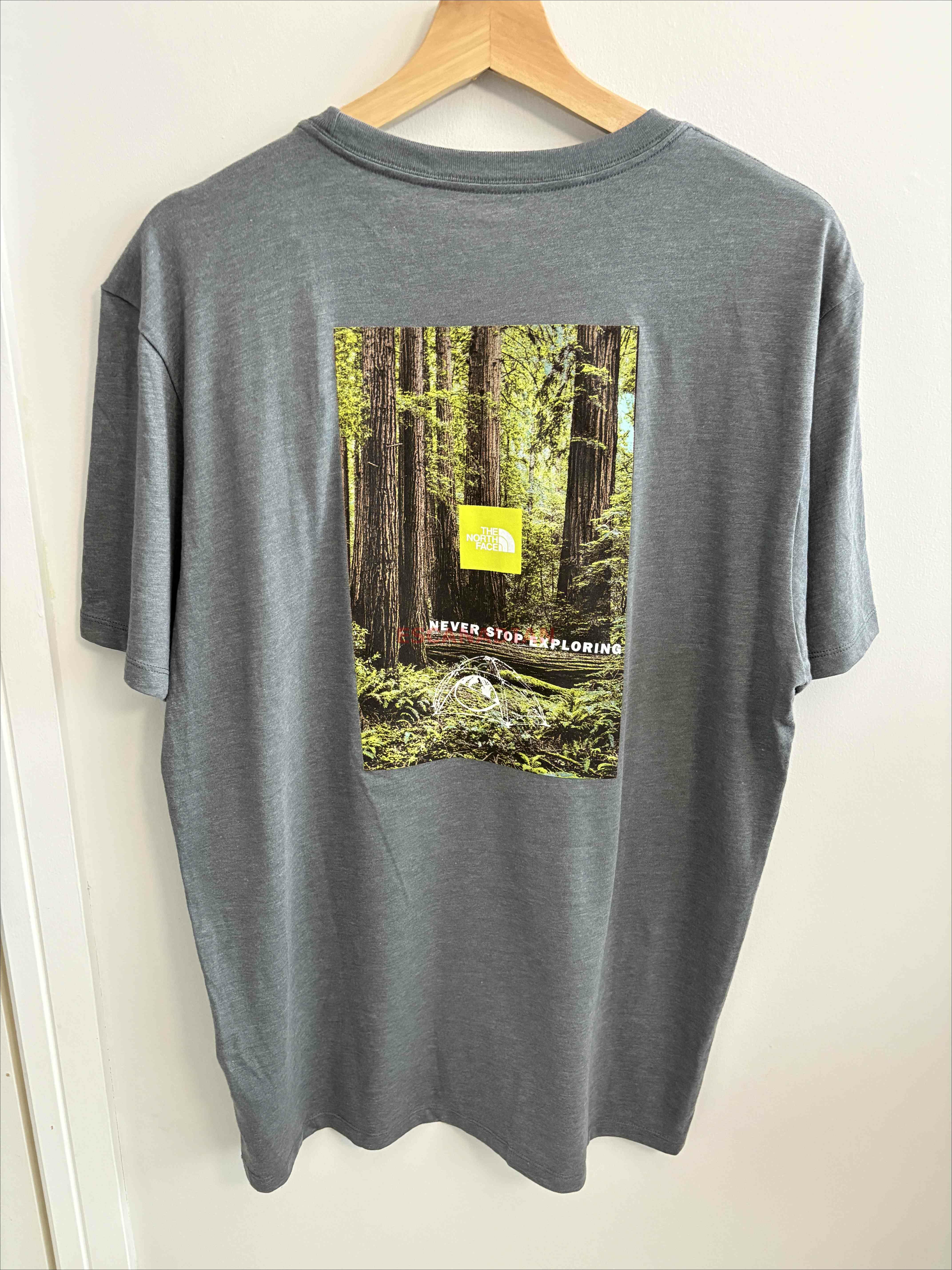 THE NORTH FACE 男大人 螢光 森林圖案 短TEE (前小後大)