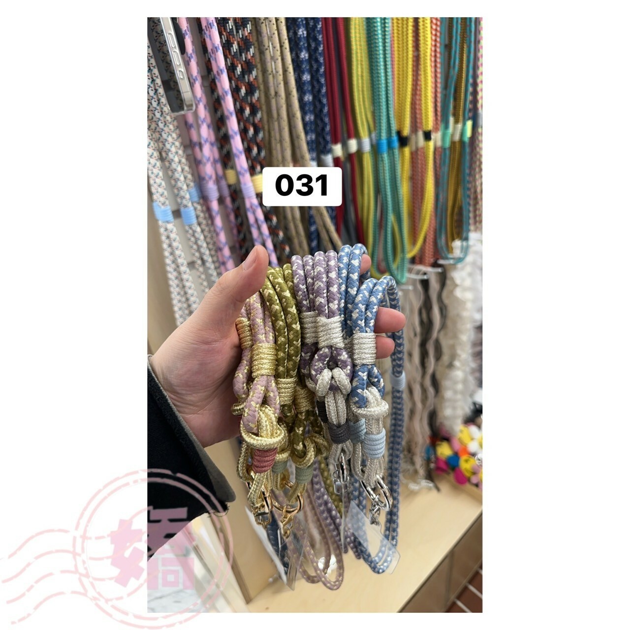 K30031編織愛心雙色手機掛繩(粉'綠'紫'藍)