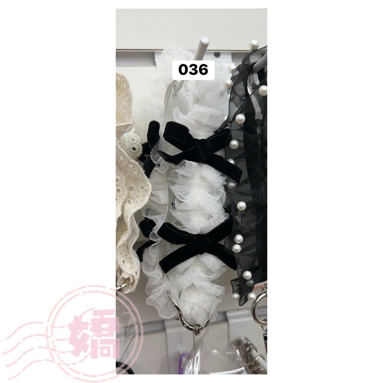 K30036蕾絲蝴蝶結掛飾(黑)