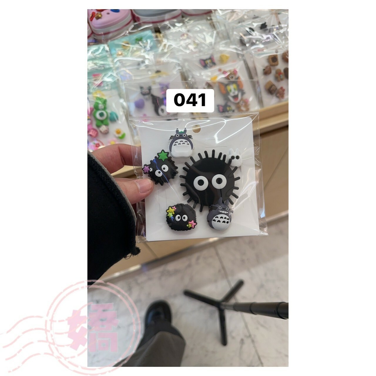 K30041龍貓小黑球鞋扣(黑)