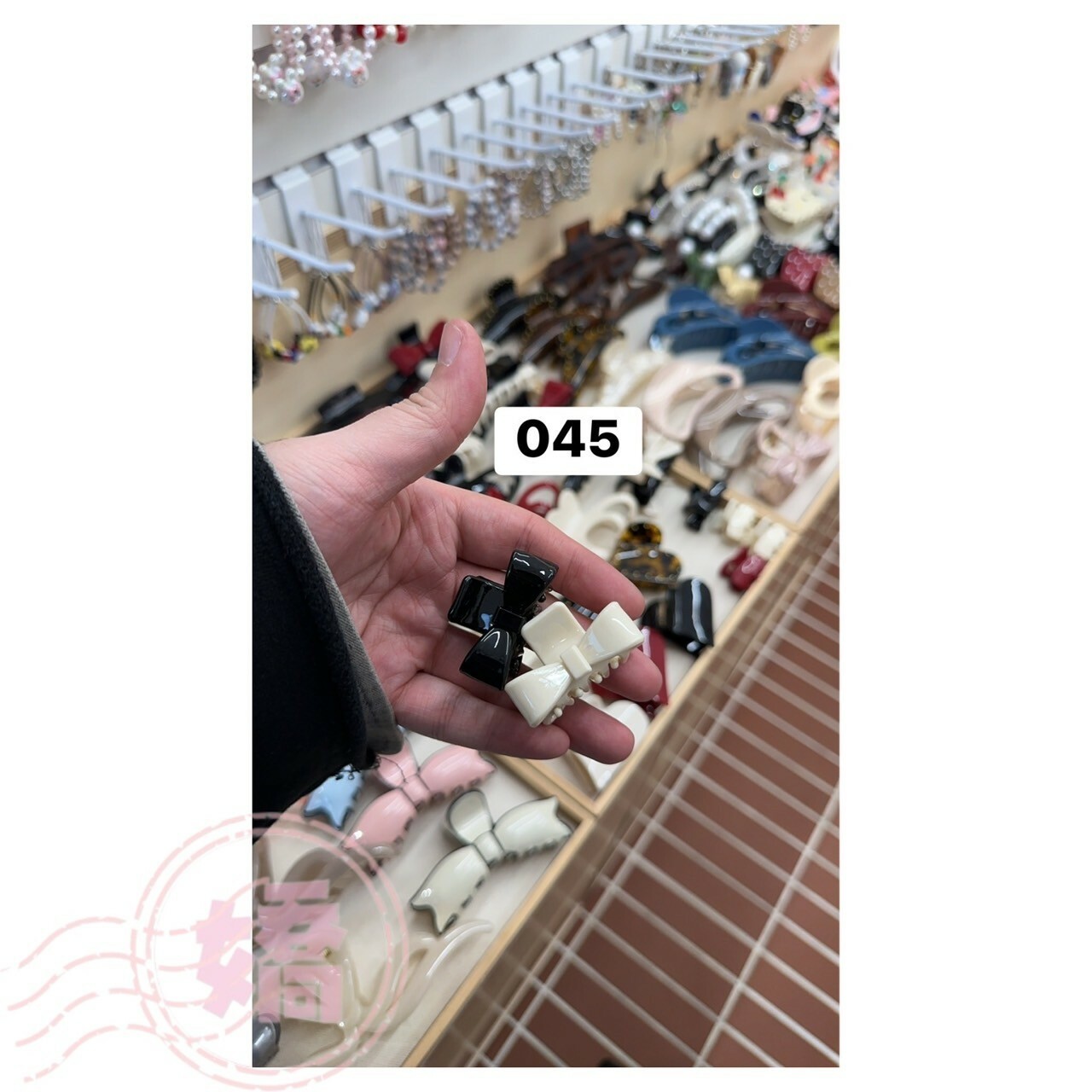 K30045蝴蝶結瀏海小抓夾(黑'白)