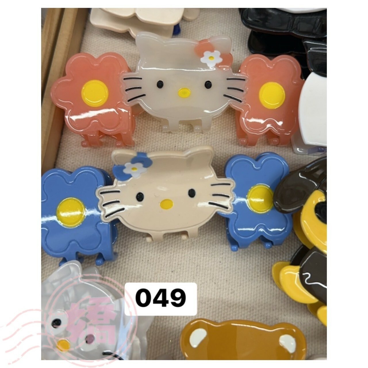 K30049貓花抓夾(粉'藍)