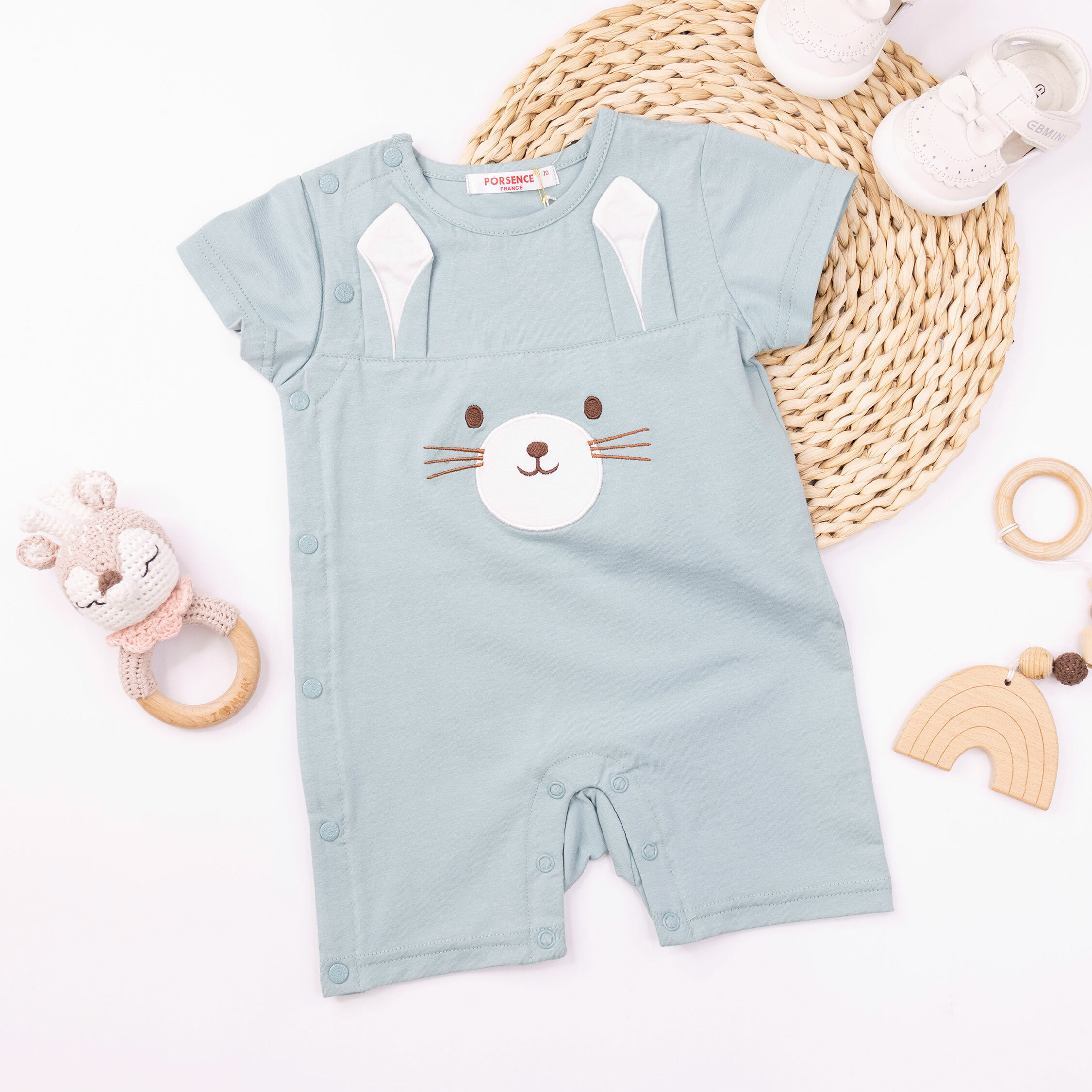 波紳士【12025】可愛兔兔立體耳朵連身裝＊二色