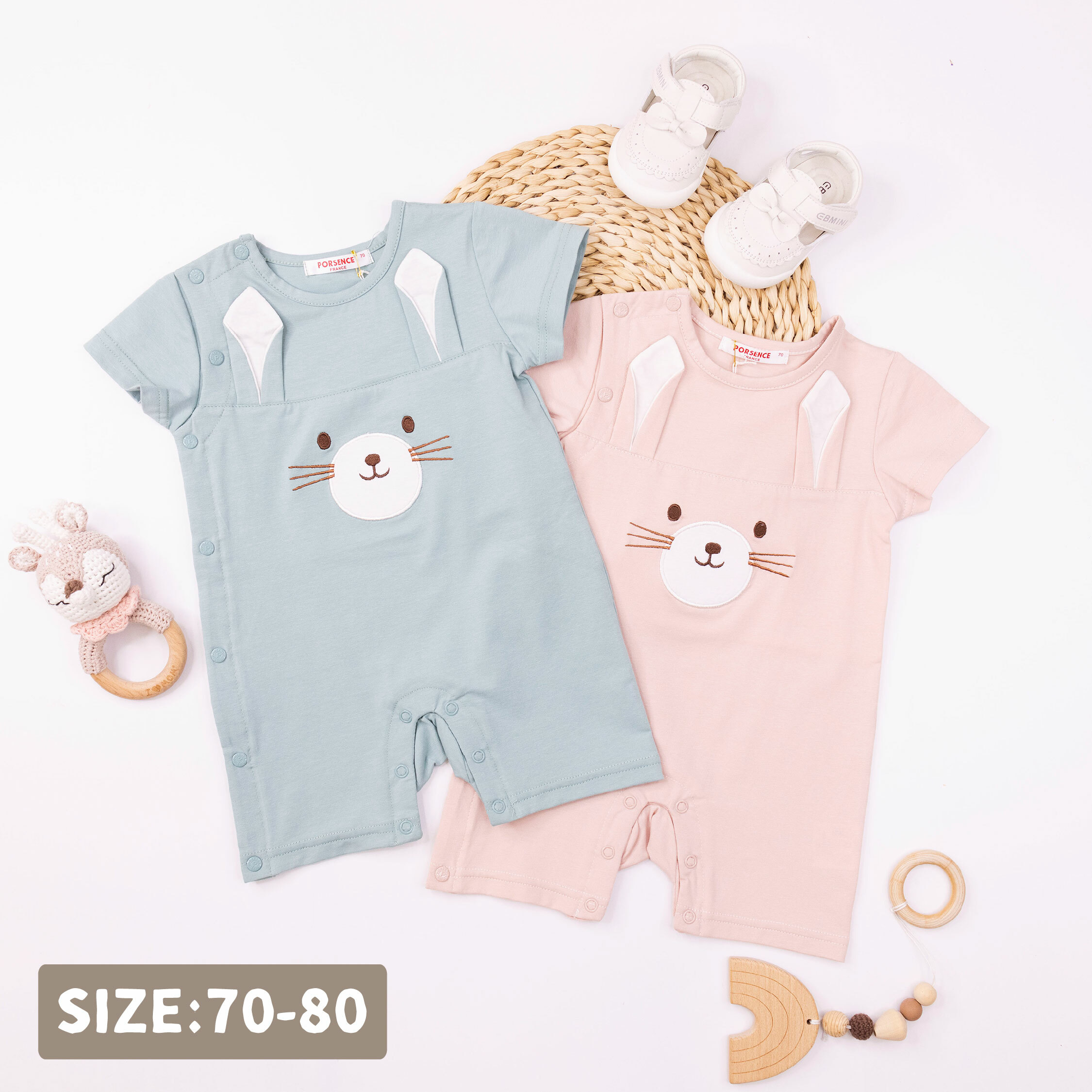 波紳士【12025】可愛兔兔立體耳朵連身裝＊二色