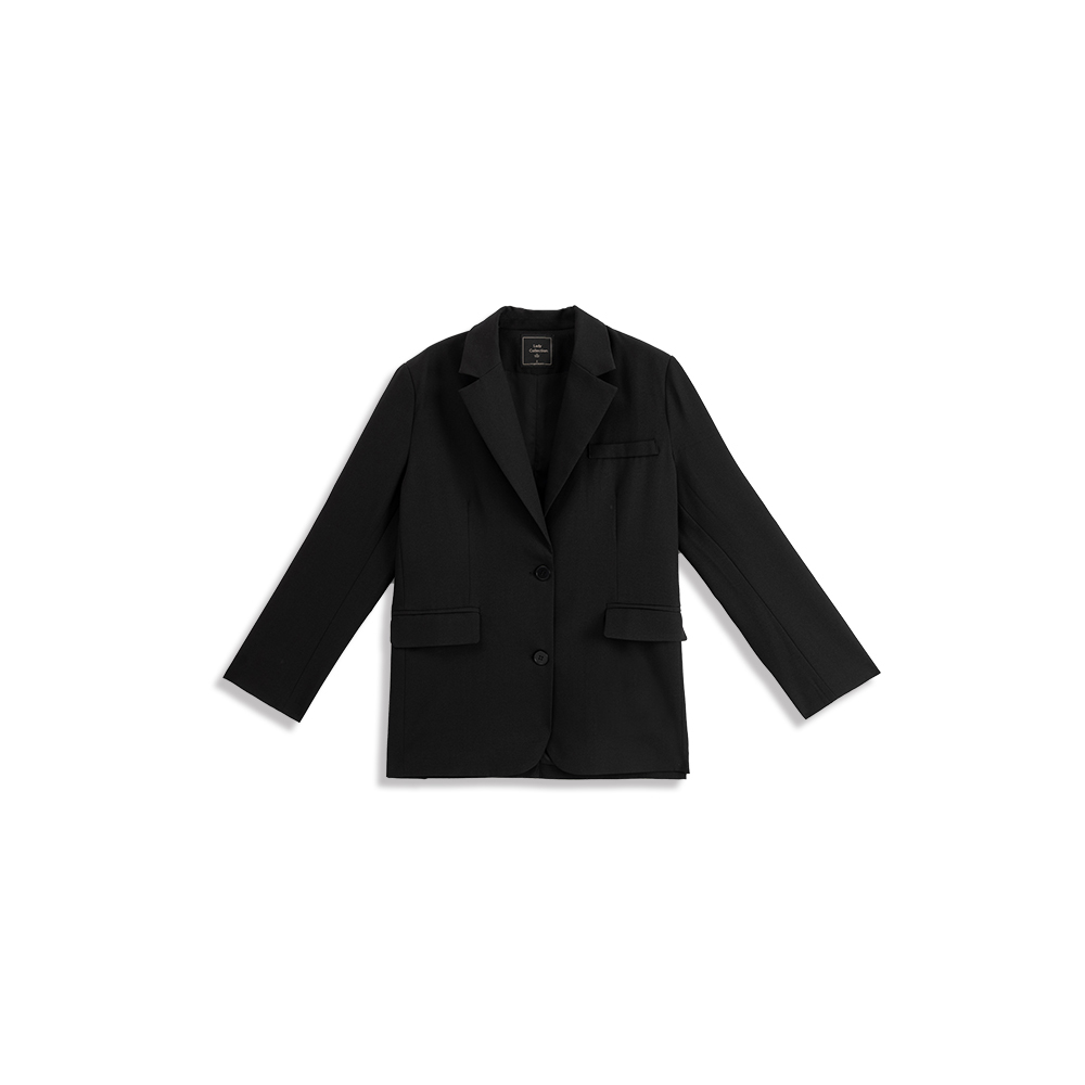 Plain Back Slit Blazer - Black【02030562】in stock+pre-order