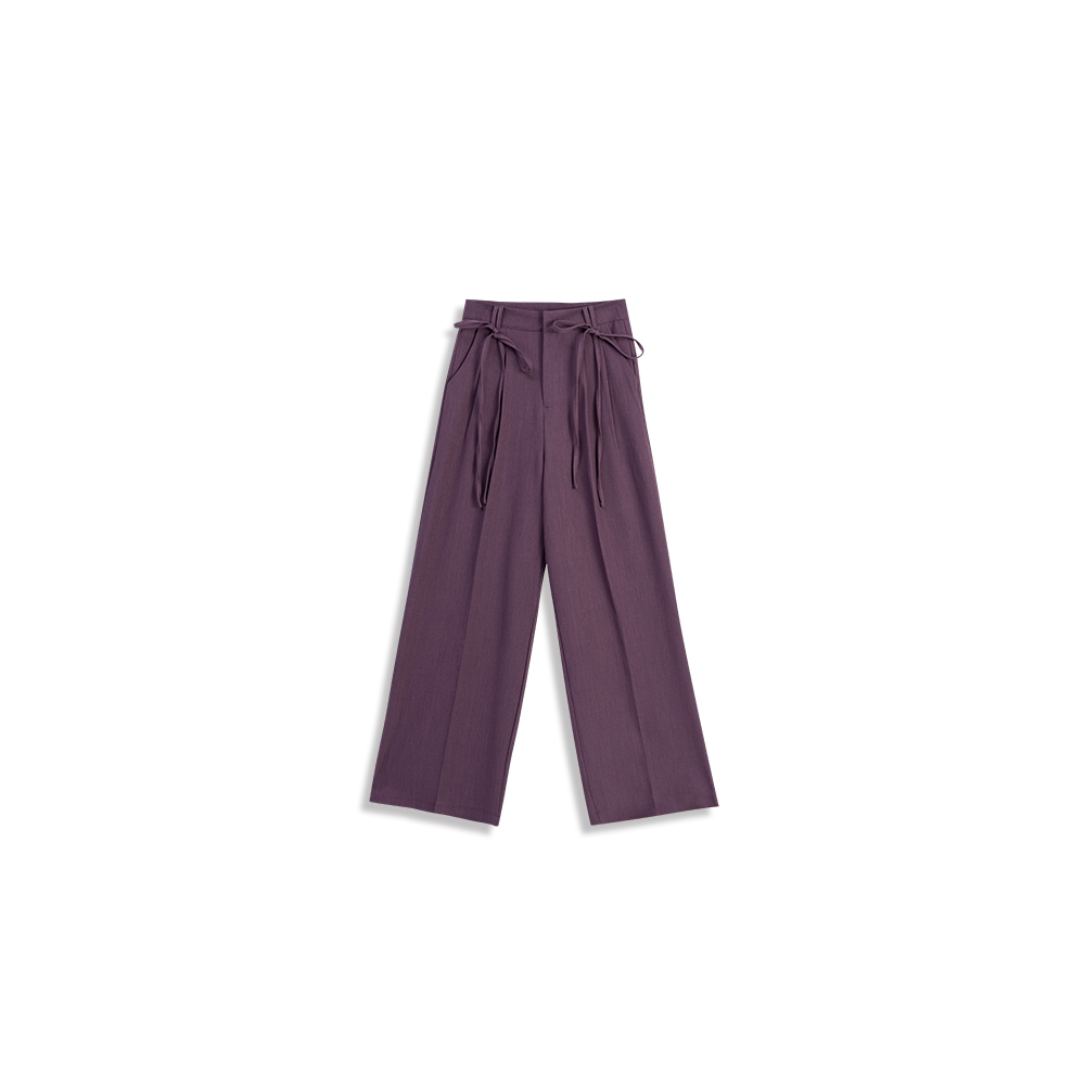 Double strap pleated suit trousers-purple S/M/L【04030492】in stock+pre-order