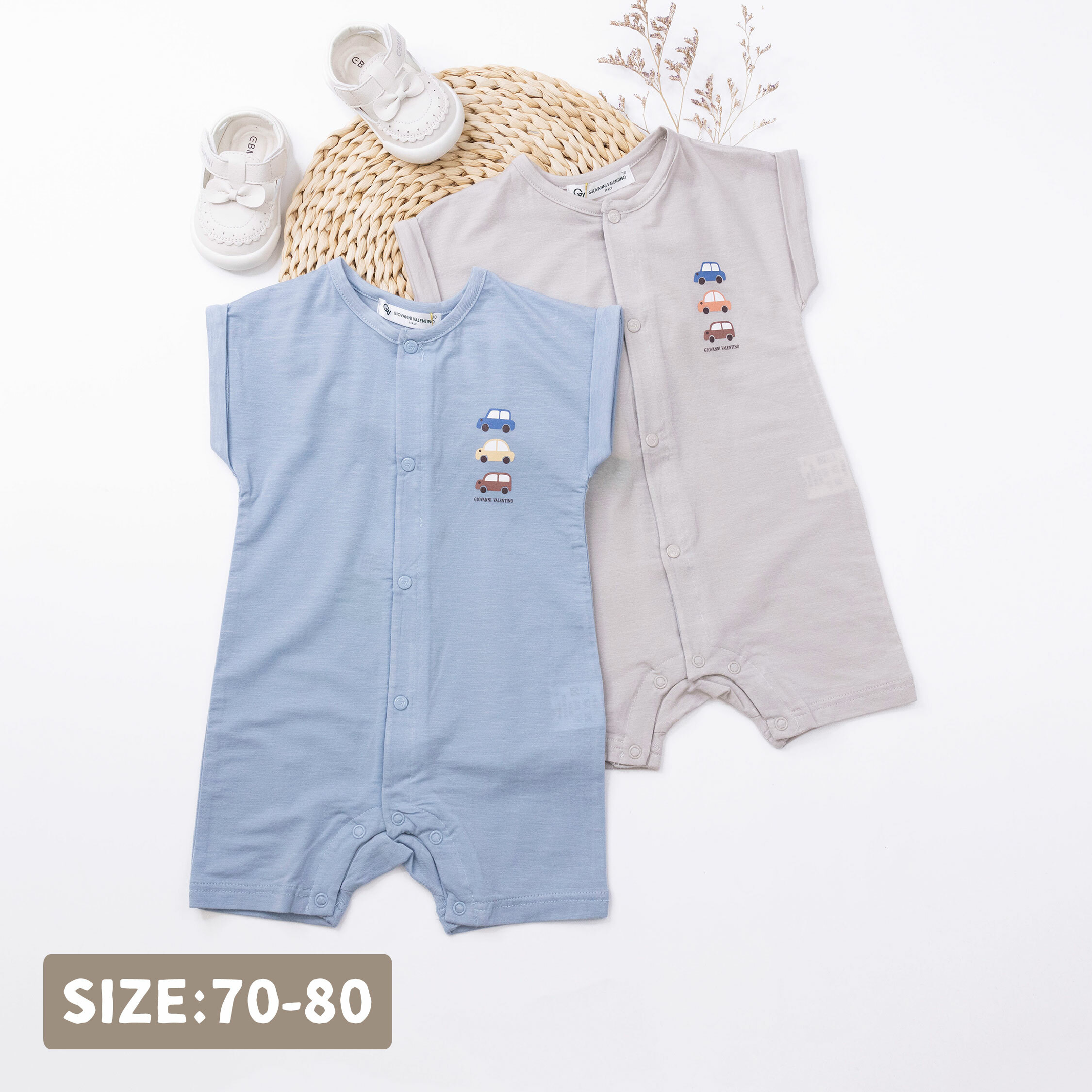 范侖鐵諾【32025】童趣小汽車天絲連身衣＊二色