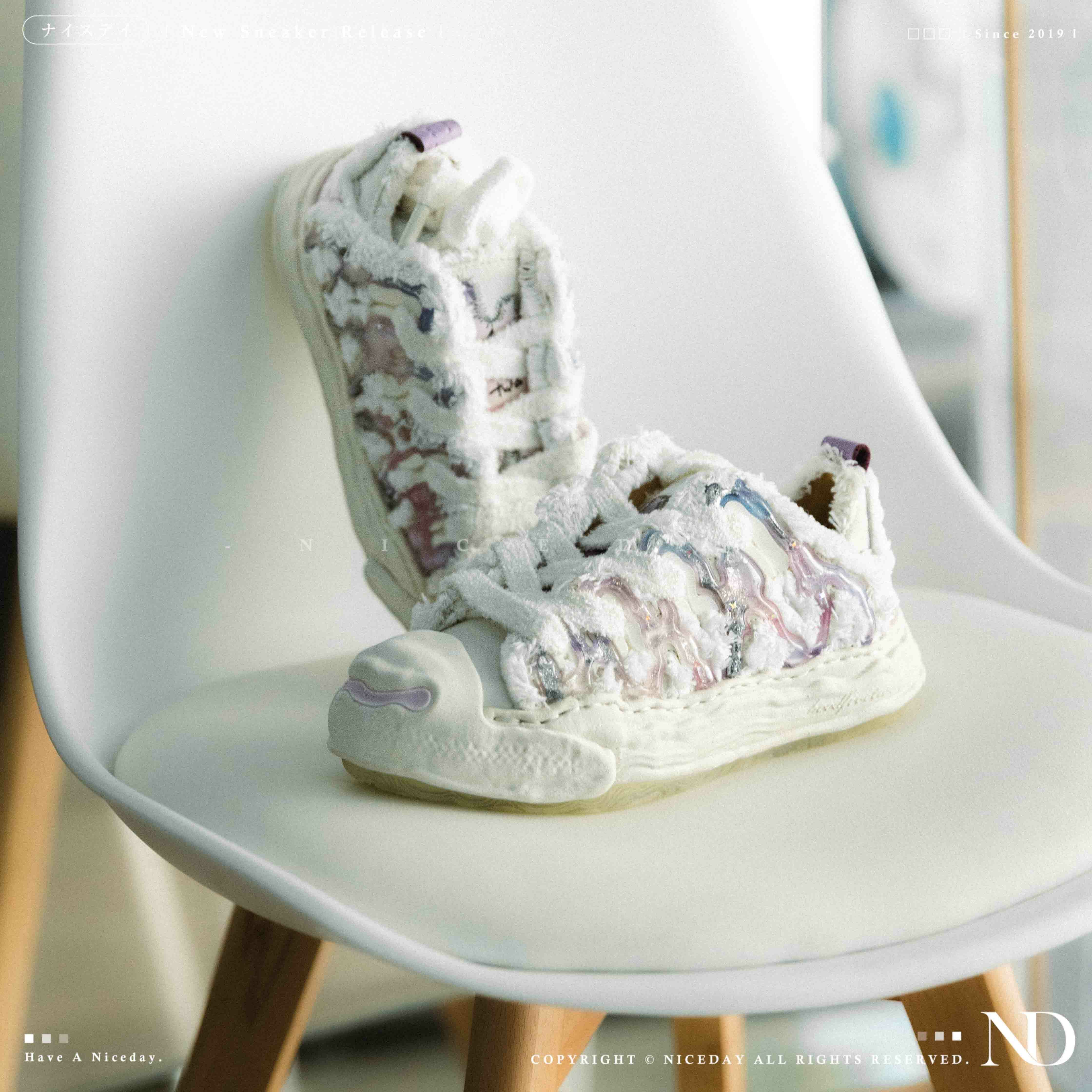 NICEDAY 調貨 H52 趙露思同款 霞光 粉紫色 開口笑 奶油鞋 解構 溶解