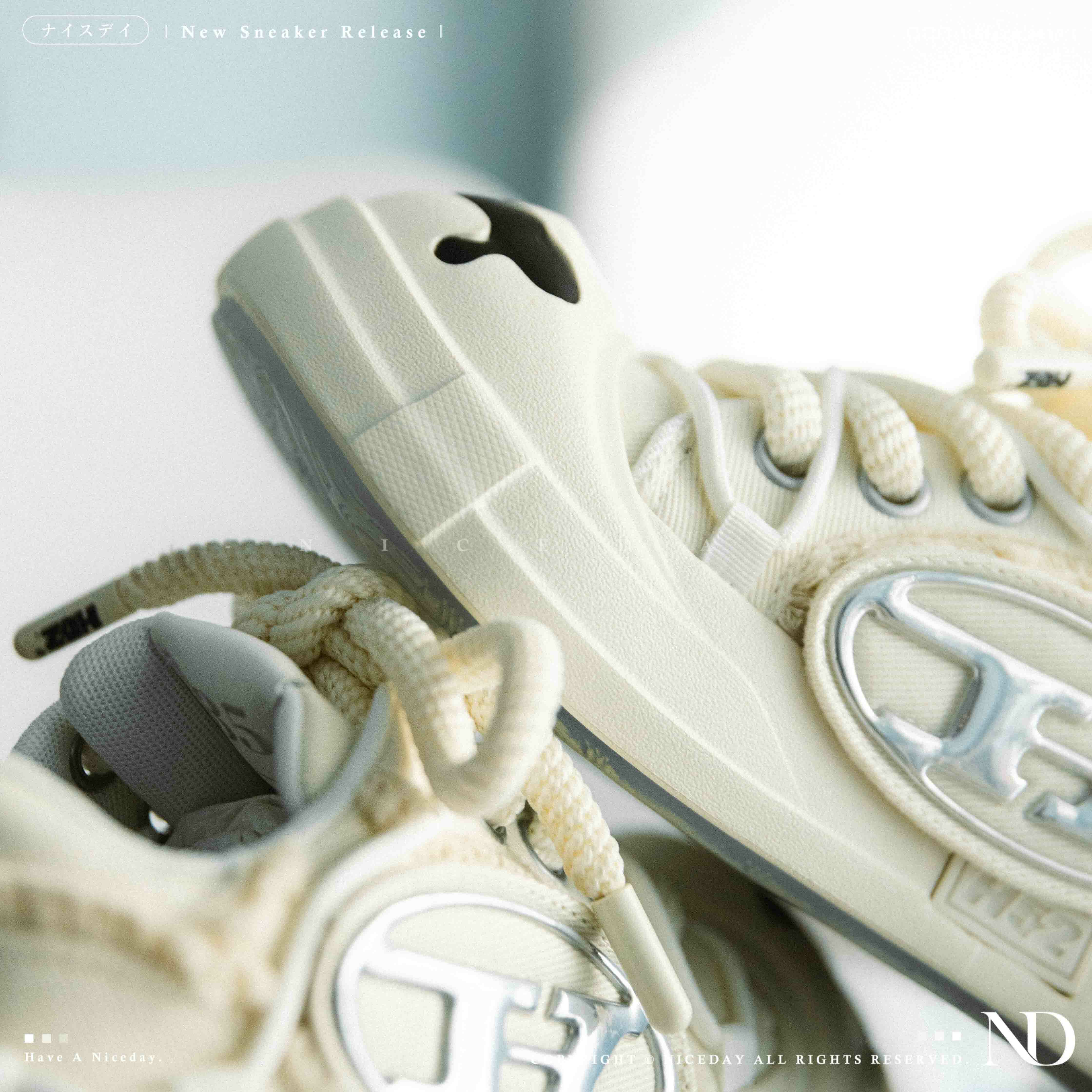 NICEDAY 調貨 H52 二代 趙露思同款 米白 黃 淡黃 開口笑 奶油鞋 解構 溶解 男女尺寸