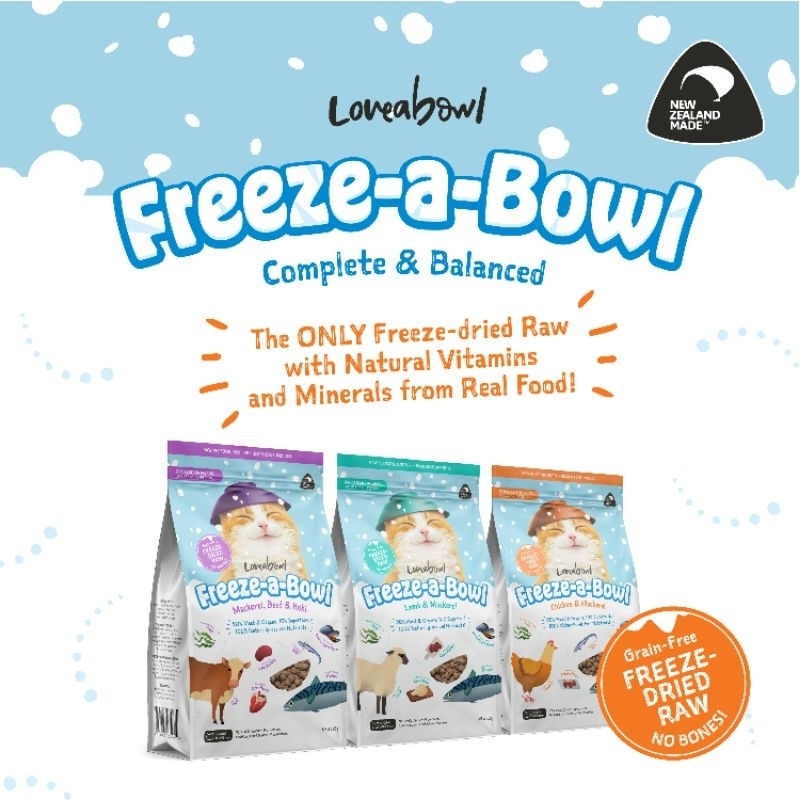 Loveabowl Chicken Mackerel Freeze Dried Raw Cat Recipe 200g