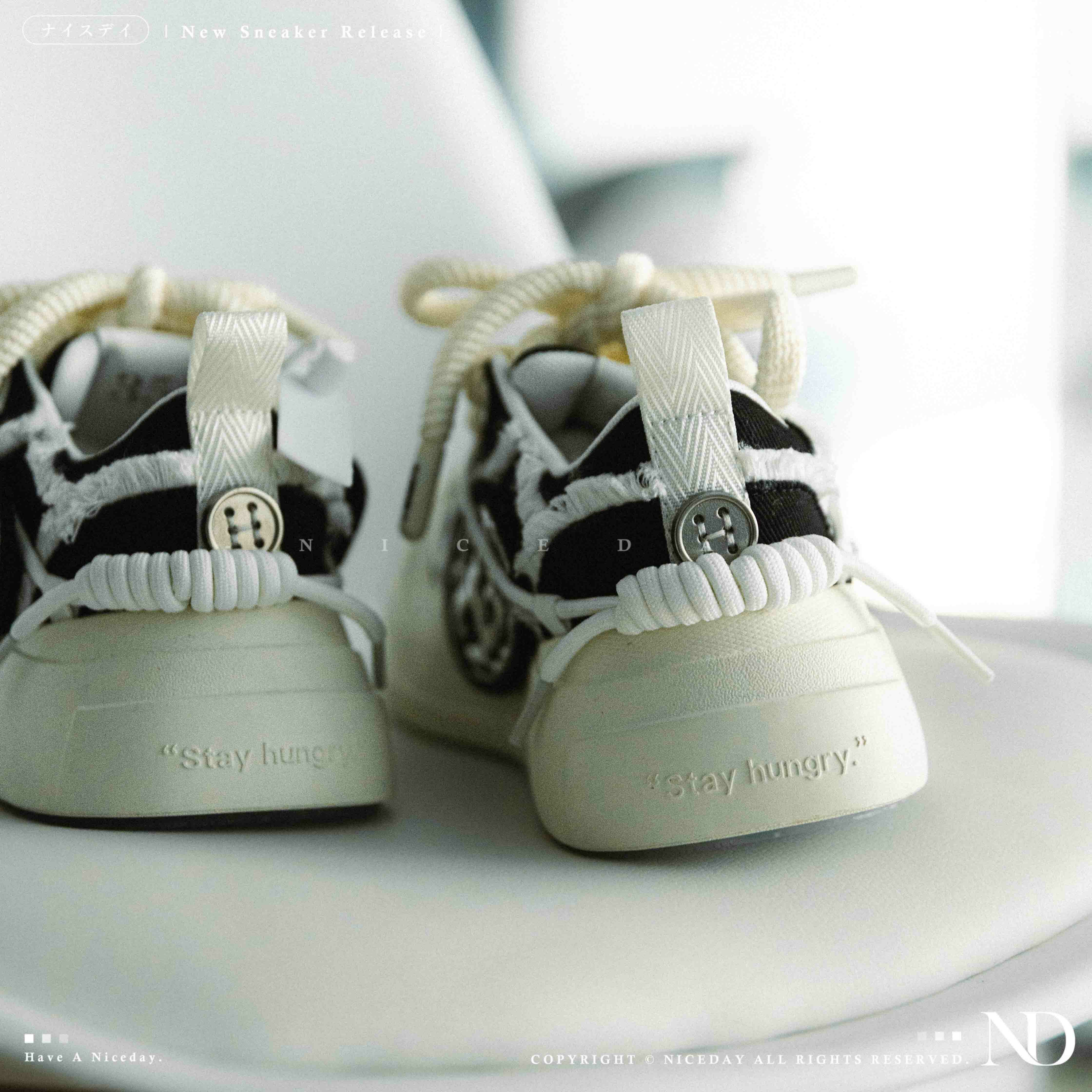 NICEDAY 調貨 H52 二代 趙露思同款 黑 黑白 黑色 開口笑 奶油鞋 解構 溶解 男女尺寸