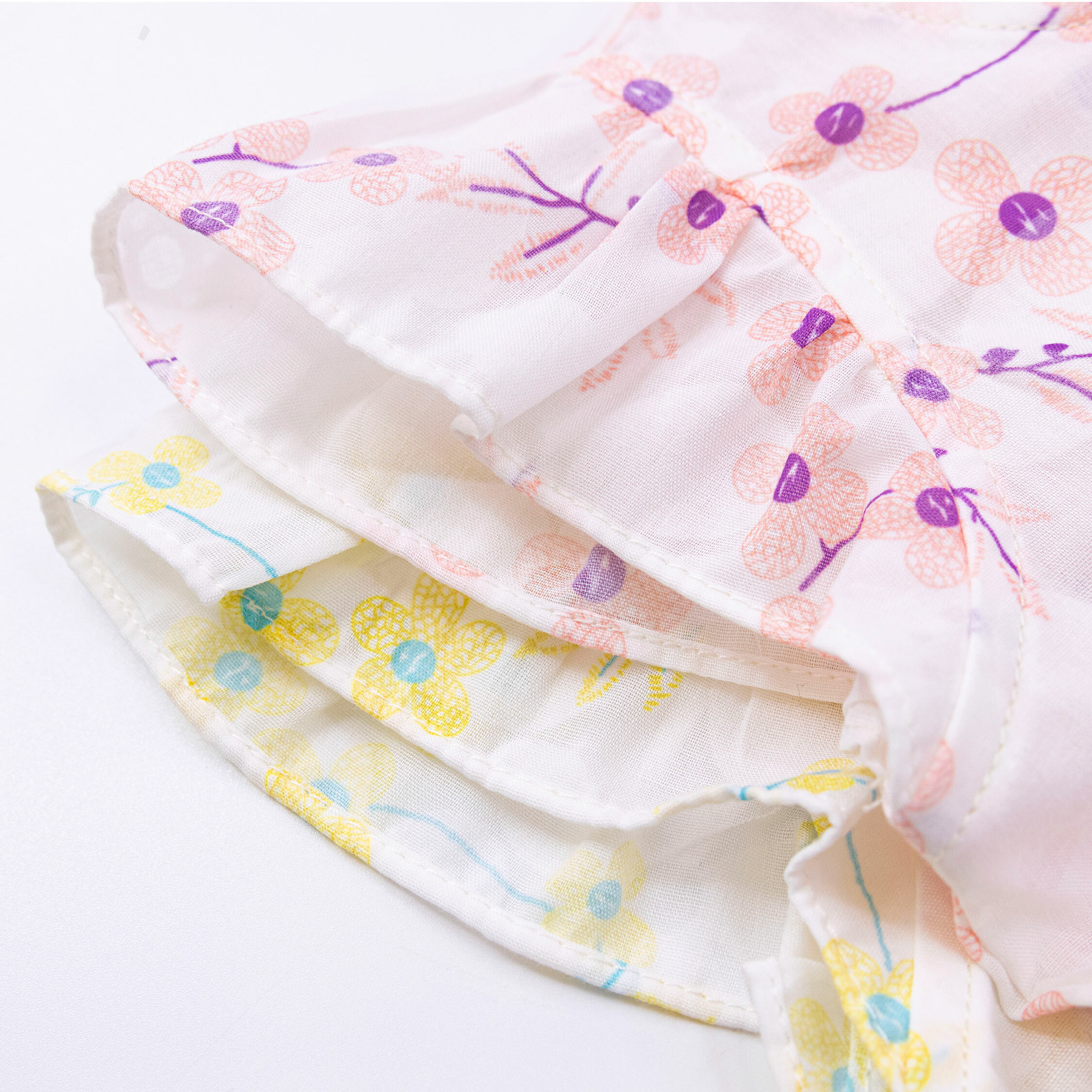 波紳士【22027】手繪花朵荷葉袖設計洋裝＊二色