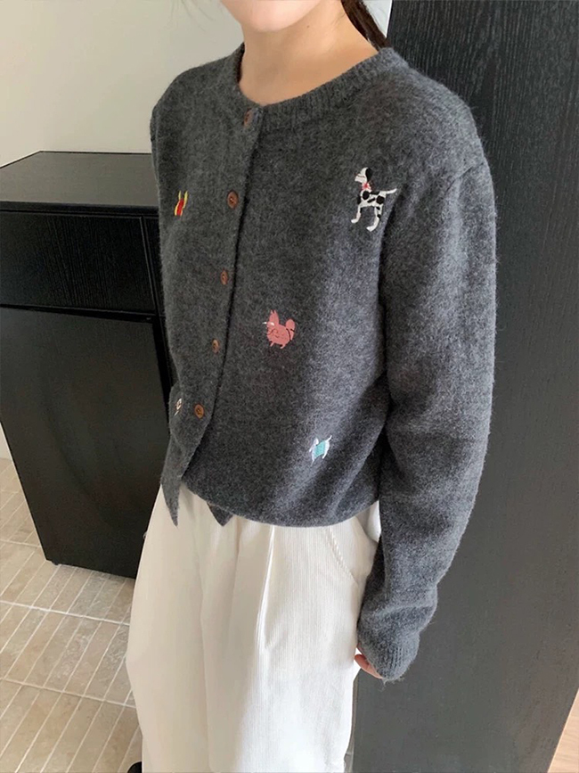 就要賴著你動物針織毛外套  少量現貨