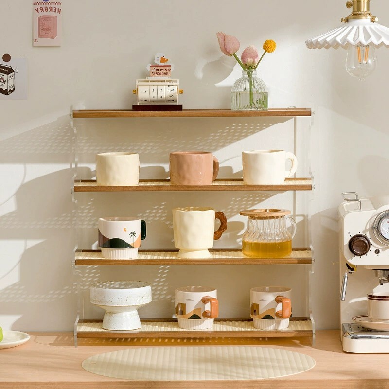 《5741》中式透明懸浮感杯具收納展示架