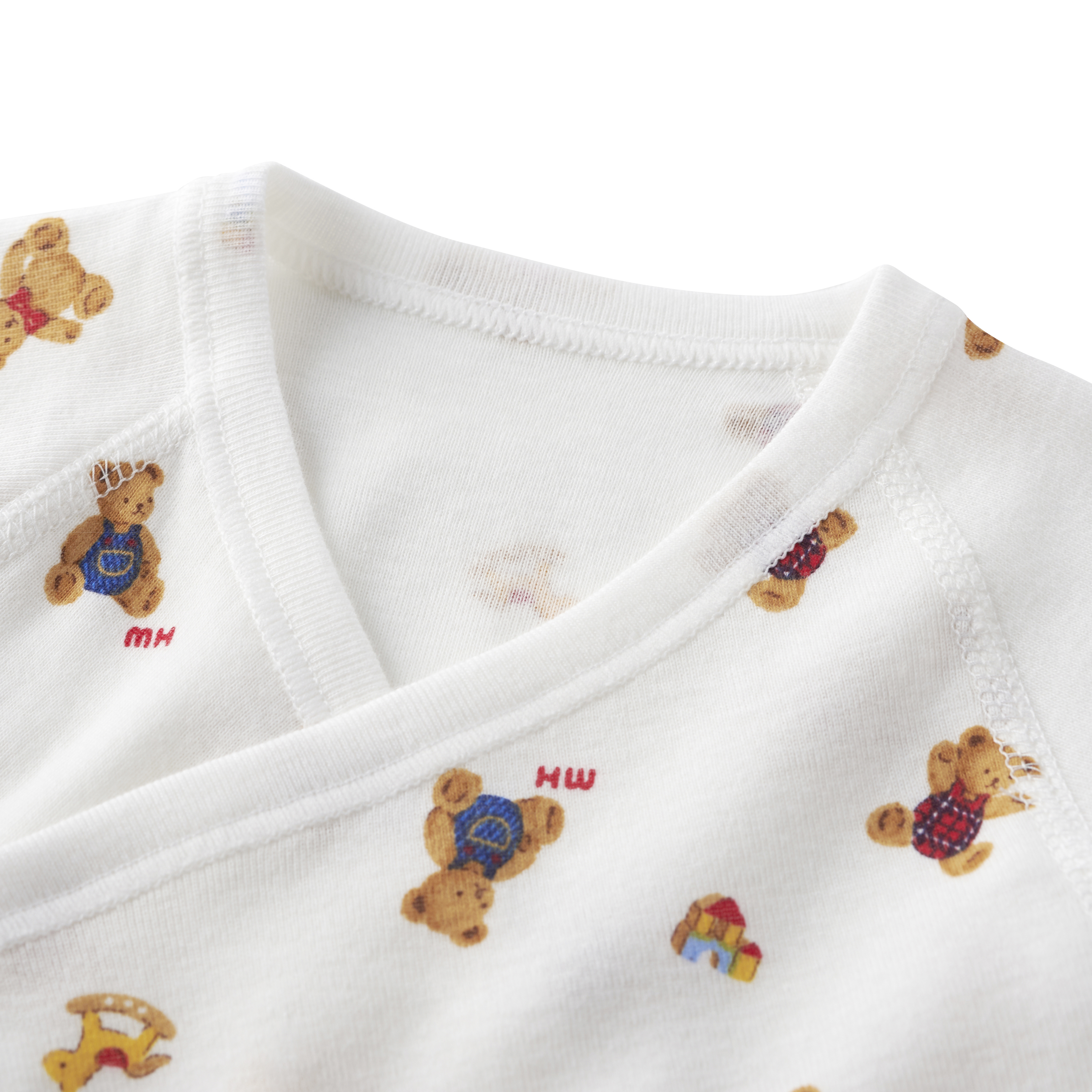 MIKI HOUSE BEAR滿版印花羅紋針織蝴蝶衣-駝