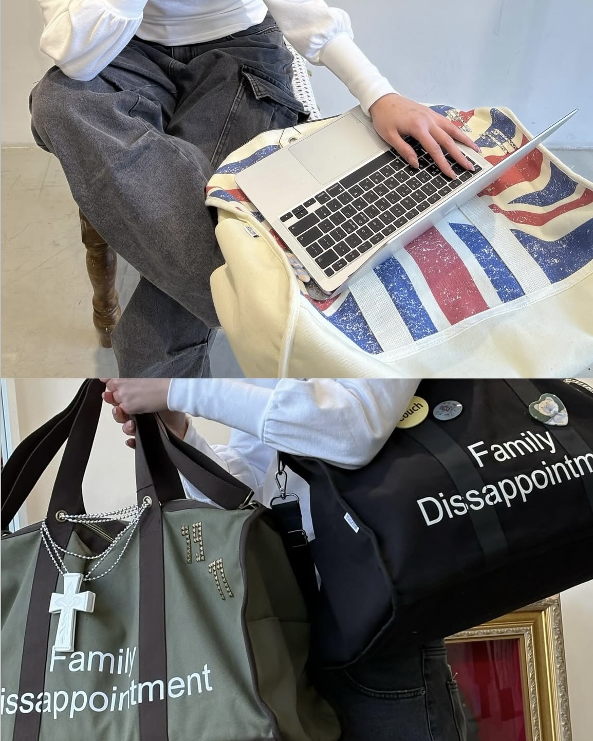 バッグ sculptor FamilyDiss(appointment) totebag Family Diss(appointment) Tote Bag Black – Sculptor