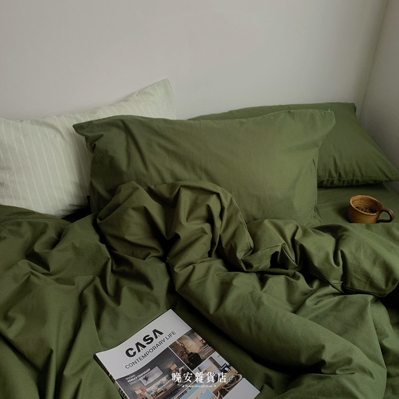 拼接色純棉【阿勒泰的春天】床單床包組