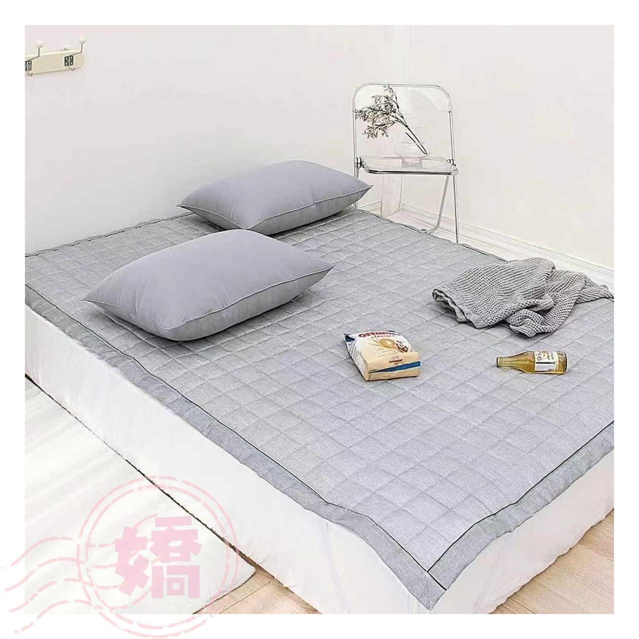K31004涼感紗床墊(大'小)(灰'白)