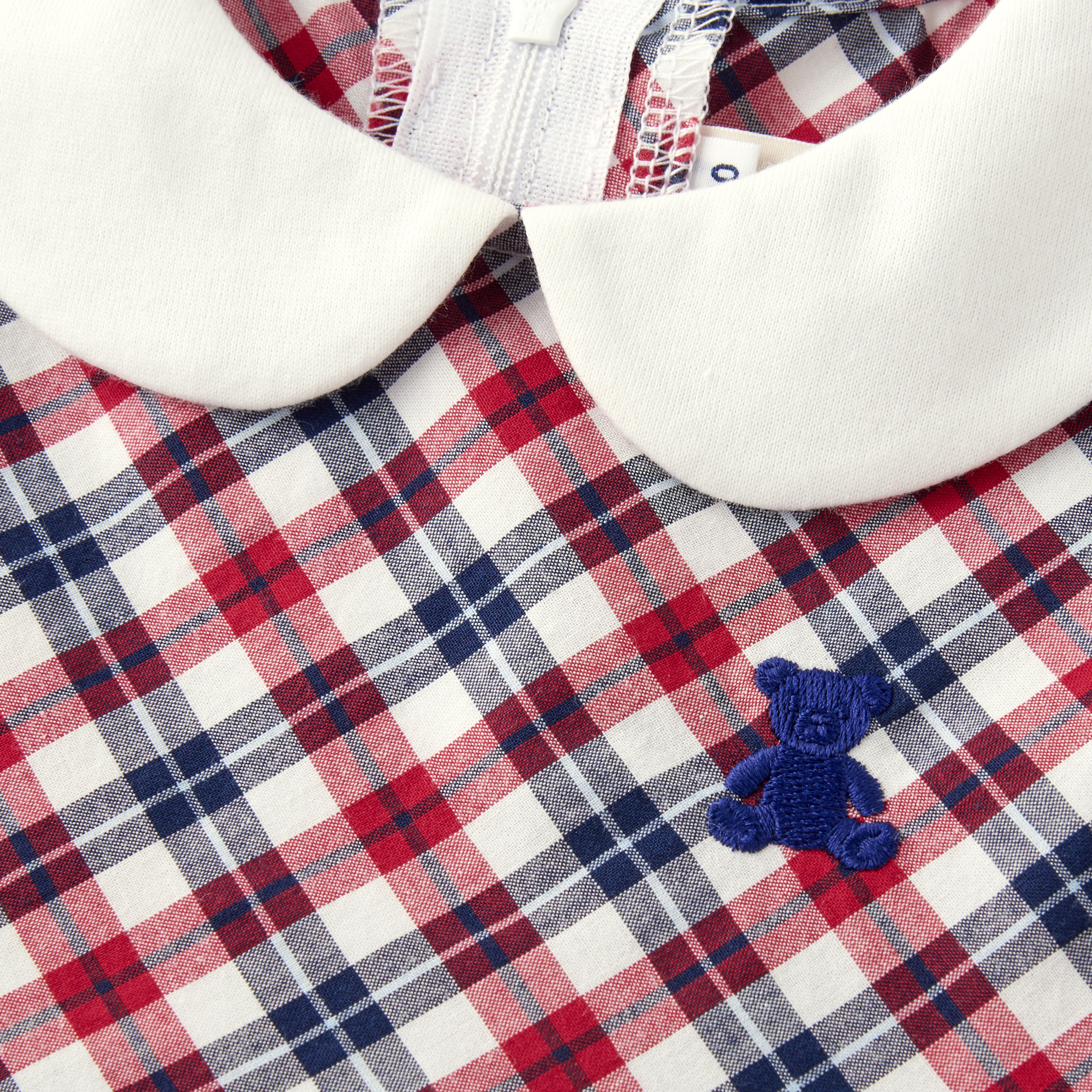 剪影熊優雅無袖洋裝-紅&藏藍