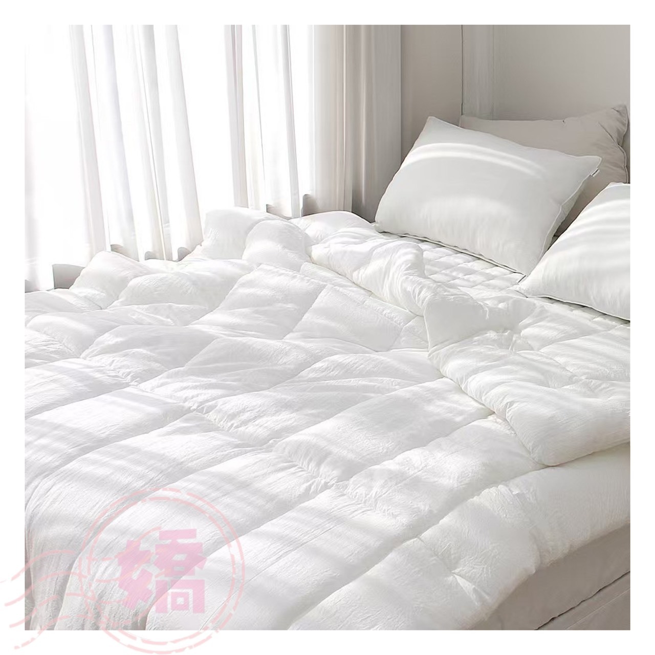 K31005全素面四季被(大'小'枕套)(白'米'粉'綠'深灰)