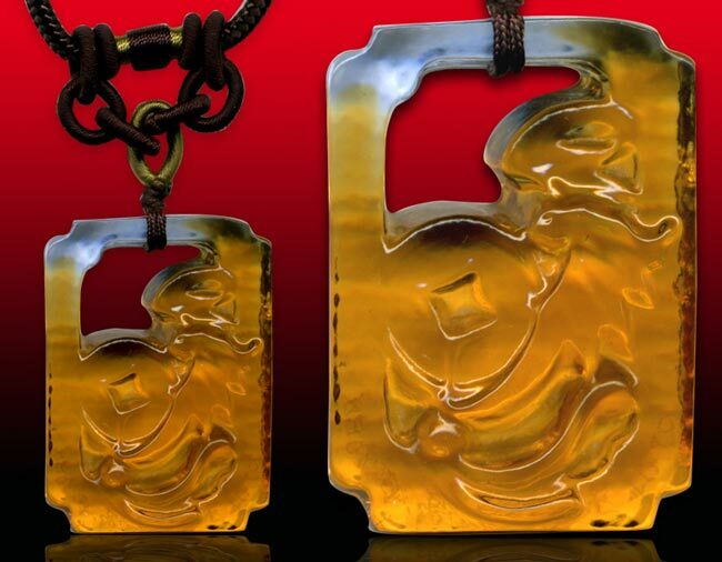 鹿港窯水晶琉璃|福在眼前項鍊 開運納福平安喜樂隨身相伴