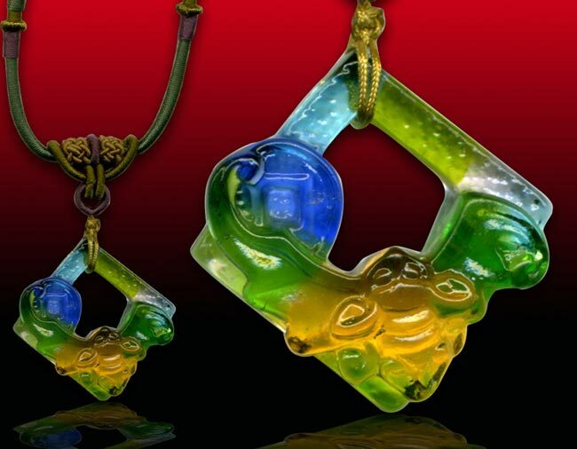 鹿港窯水晶琉璃|福在眼前項鍊 開運納福平安喜樂隨身相伴