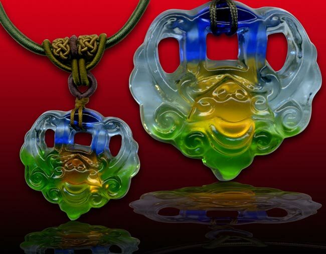 鹿港窯水晶琉璃|福在眼前項鍊 開運納福平安喜樂隨身相伴