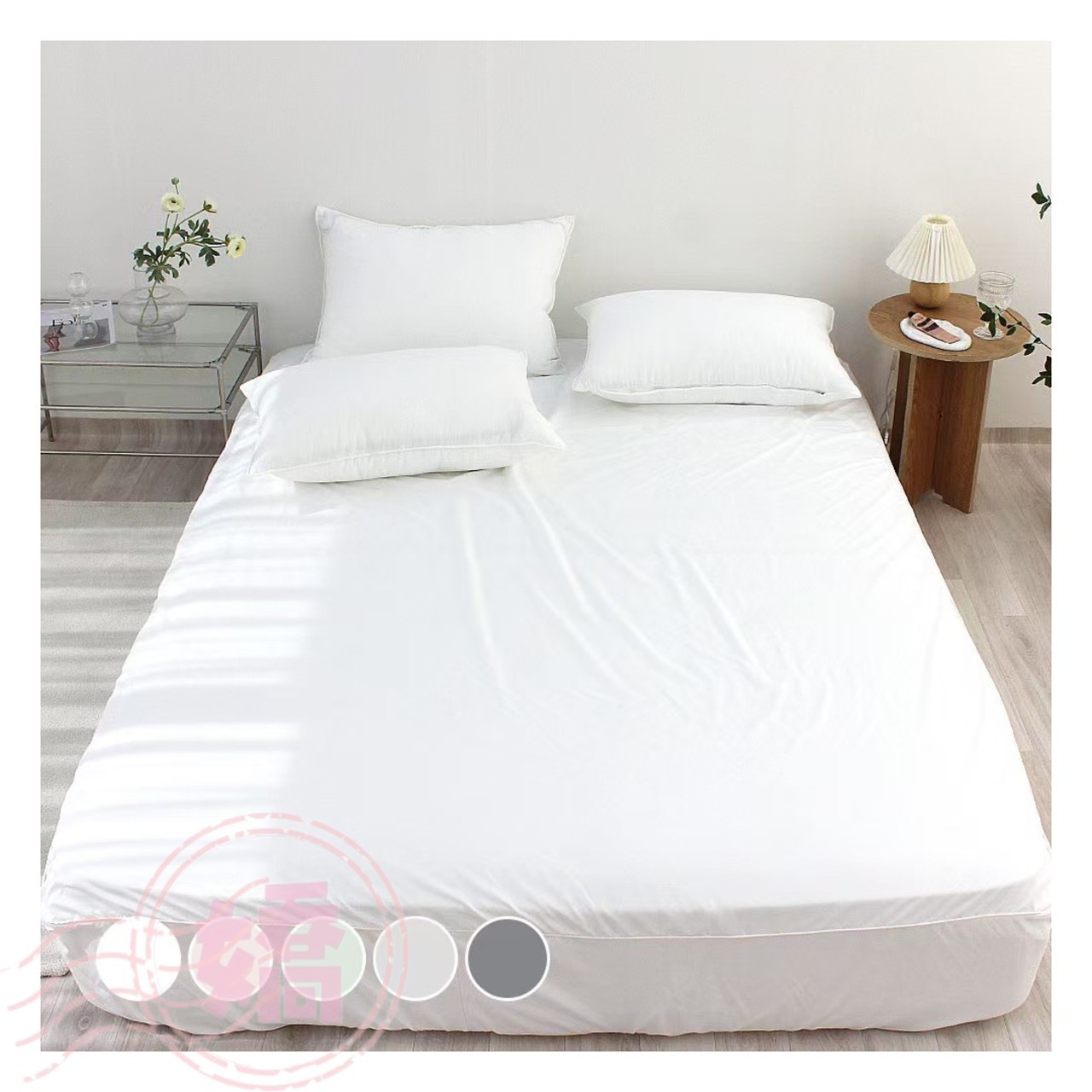 K31006素面百搭床包(加大'大'小)(粉'白'米'綠'淺灰'深灰'藍)