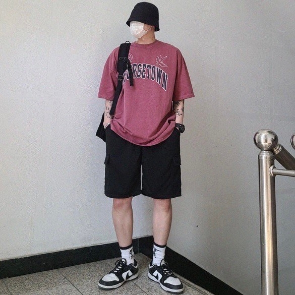 『RB』側口袋工裝棉短褲